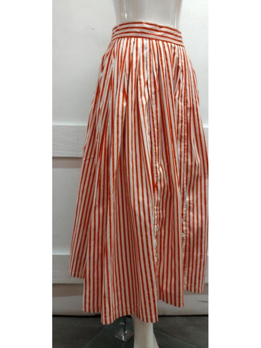 Vintage 80s does 1910s Edwardian Era Red Stripes Skirt S Cotton Hasting & Smith - Picture 11 of 17